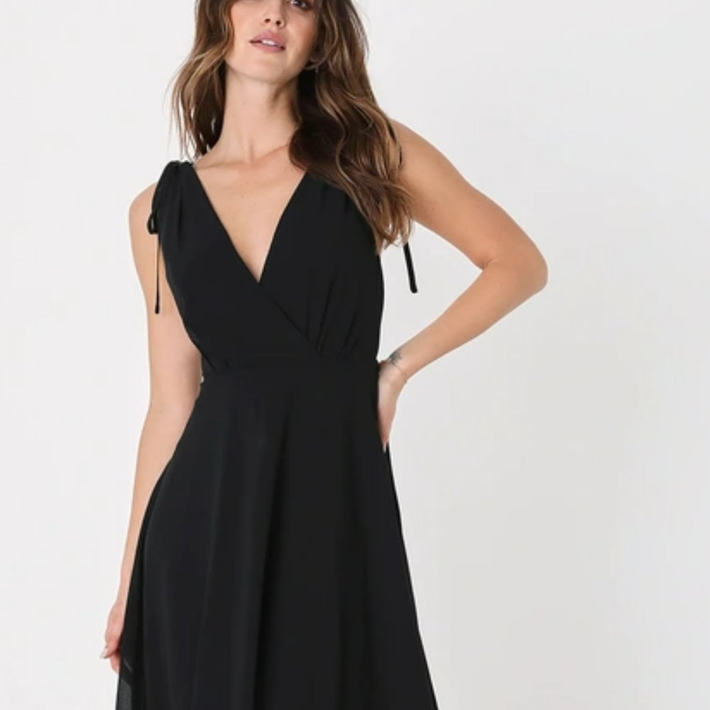 Lulu's Dance the Night Away Black Backless Maxi Dress